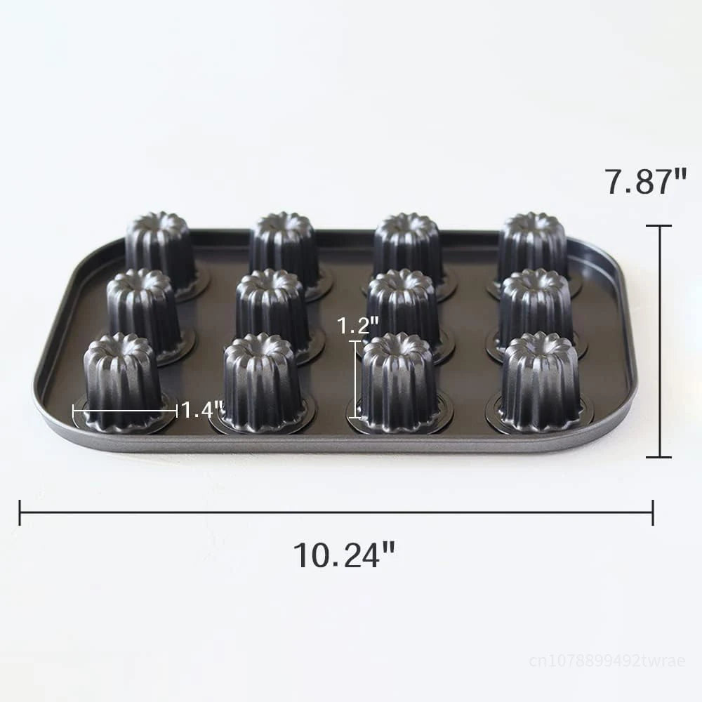 Canele Mold Non-Stick Canele Pan Carbon Steel Mini Fluted Cake Pan French Cake Mold Muffin Cupcake Molds Baking Tools