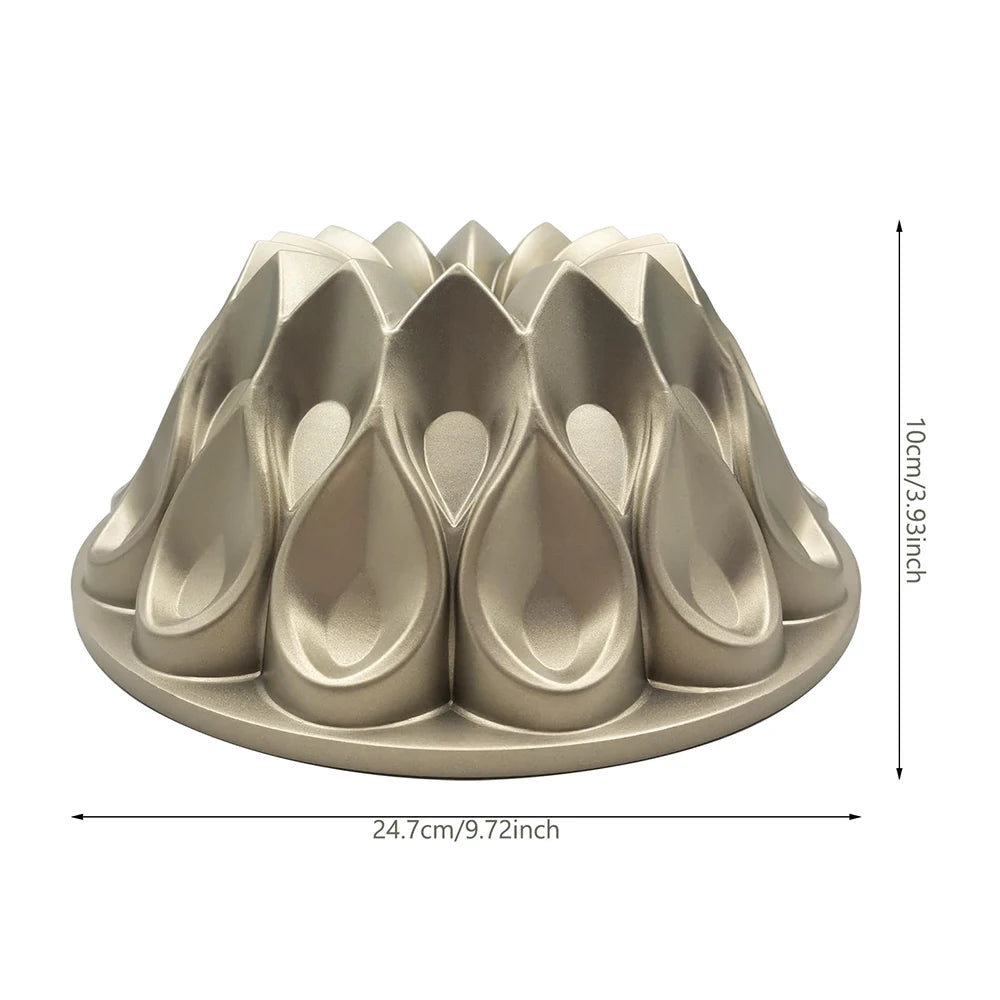 Golden 3D Elegant Crown Shaped Cake Pan Aluminum Alloy Non-Stick Mold Kitchen Accessories DIY Charlotte Cake Baking Mould