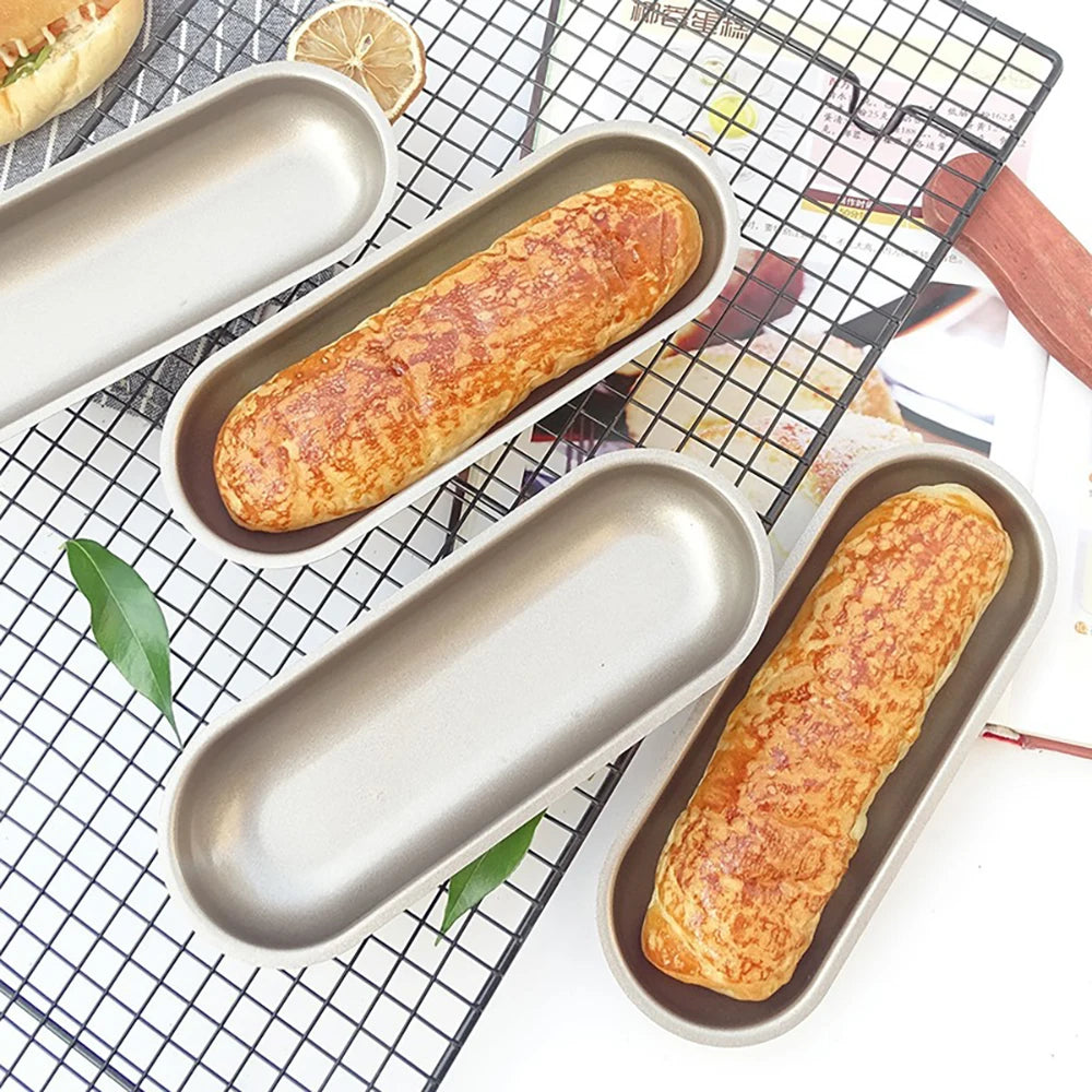 Non-Stick Hot Dog Mold 7 Inch Long Bread Toast Mold Oven Baking Carbon Steel Cake Pan Kitchen Cooking Accessories Baking Tools