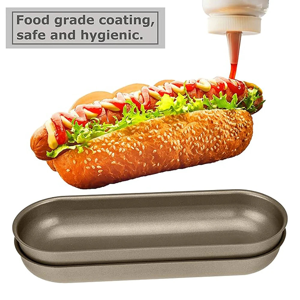 Non-Stick Hot Dog Mold 7 Inch Long Bread Toast Mold Oven Baking Carbon Steel Cake Pan Kitchen Cooking Accessories Baking Tools