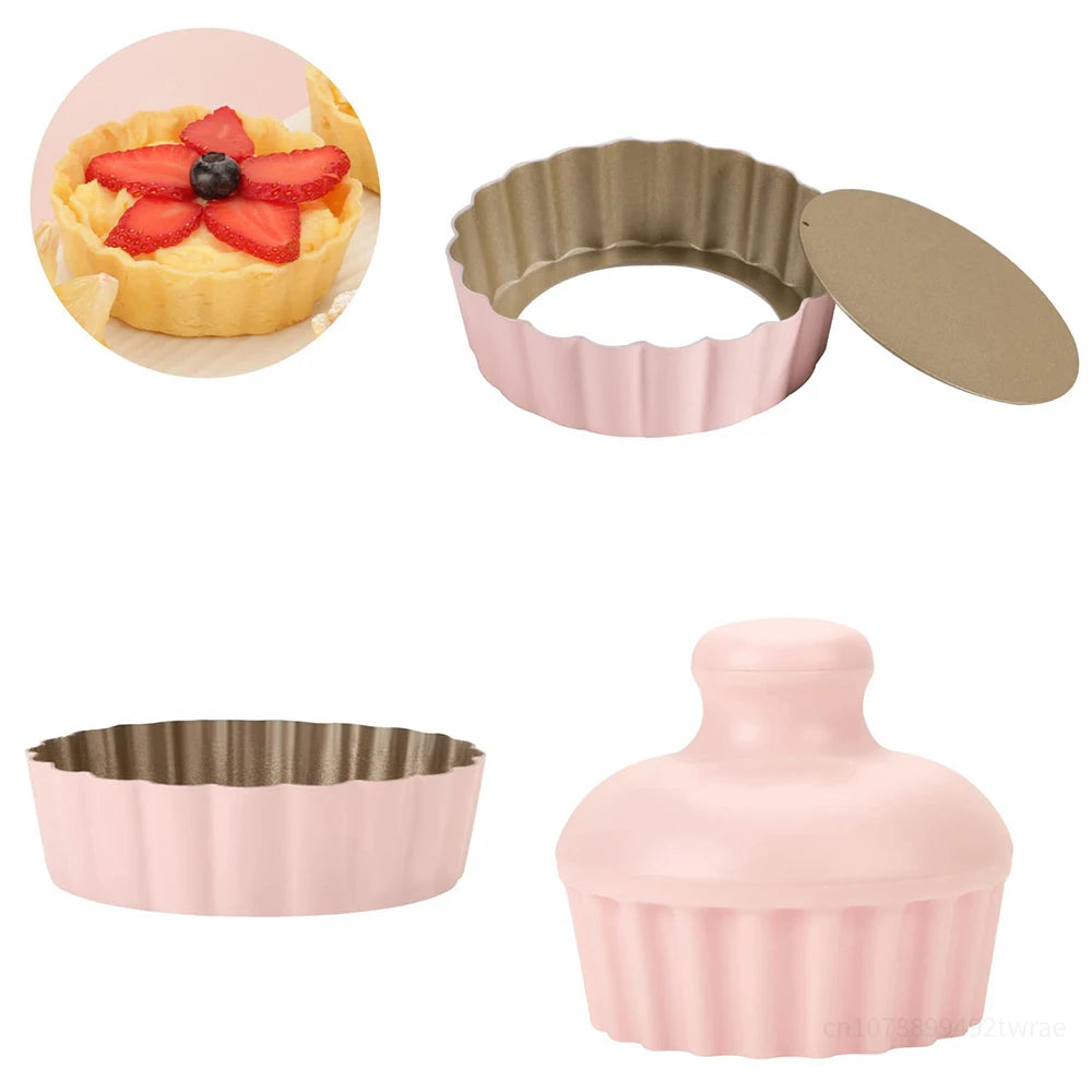 Press Stick Muffin Cupcake Pans Kit Non-stick Metal Carbon Steel Reusable Cupcake Baking Mold Set Kitchen Baking Accessories