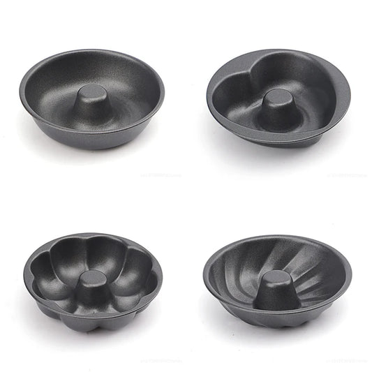 4Pcs Carbon Steel Mini Cake Pan Non-Stick Cupcake Liners Reusable Muffin Pan Pumpkin Shape Party DIY Decoration Baking Tools