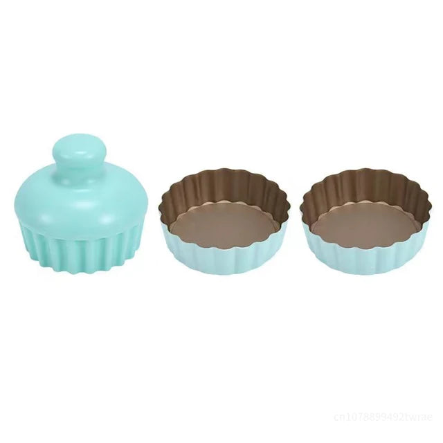 Press Stick Muffin Cupcake Pans Kit Non-stick Metal Carbon Steel Reusable Cupcake Baking Mold Set Kitchen Baking Accessories