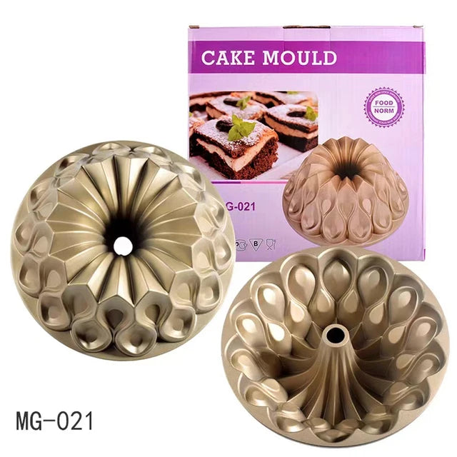 Golden 3D Elegant Crown Shaped Cake Pan Aluminum Alloy Non-Stick Mold Kitchen Accessories DIY Charlotte Cake Baking Mould